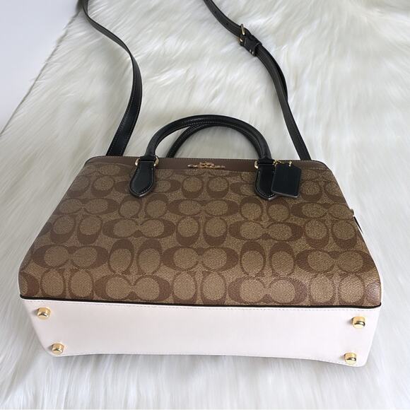 NWT Coach Mini Darcie Carryall Bag In Colorblock Signature Canvas Purse980 - Picture 5 of 8